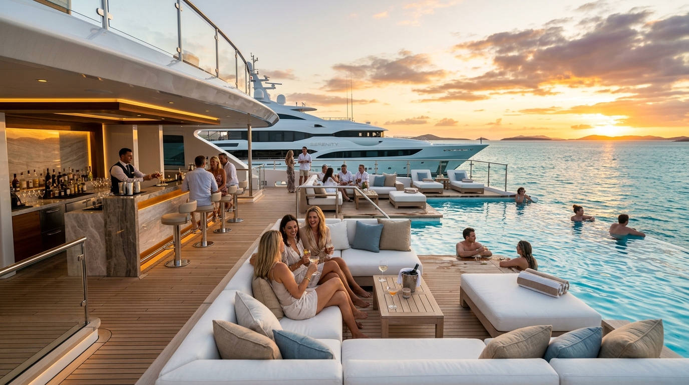 Yacht Orbis Onboard Dining and Entertainment